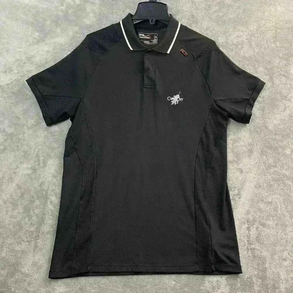 Ralph Lauren RLX Shirt Mens Size Medium Polo Embroidered Catigny Golf Course